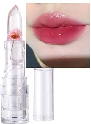 manasona Waterproof Long Lasting Glossy Lips , Crystal Clear Flower Lipstick