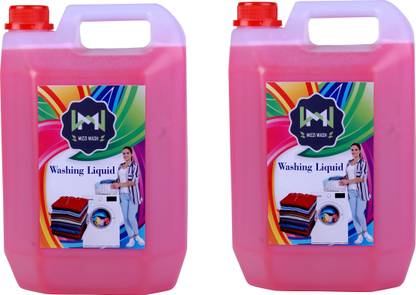 MIZZIWASH Washing machine liquid detergent top load and front load pink (10 ltr) Multi-Fragrance Liquid Detergent