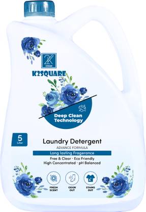 K2SQUARE Concentrated Laundry Detergent for Fabric Care, for front & top load machine Aqua Liquid Detergent