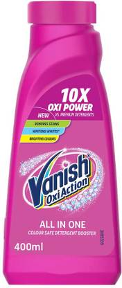 वनीश Stain Remover Removes Tough Stains Brightens Colours 10x oxi action 400 ml लिक्विड डिटर्जेंट