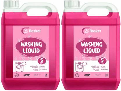 EROSKET Washing machine liquid detergent top load and front load -pink (10 ltr) Multi-Fragrance Liquid Detergent