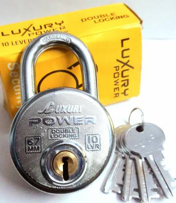 alone Luxury Power 67 MM Big Size, Big Tumbler Steel Padlock 4 Keys, D/L Technology Padlock