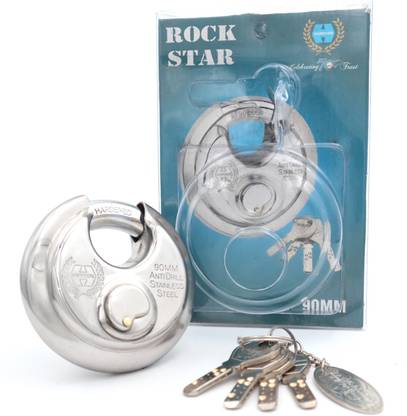 HARRISONLOCK Padlock 90mm 12 Pin With 3 Computerised Key ROCK-STAR-0404/ Mild Steel Material Padlock