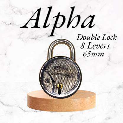 BrotherLocks Alpha 65mm 8 Levers Double Lock/Unique Desgine/Hadened Shackles99.9%/Round Shape Padlock