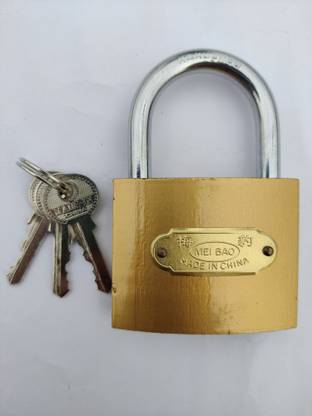 MEIBAO 63 MM COPPER PUSH LOCK WITH 3 KEYS [BIG LOCK ] FOR HOME AND OFFICE Padlock