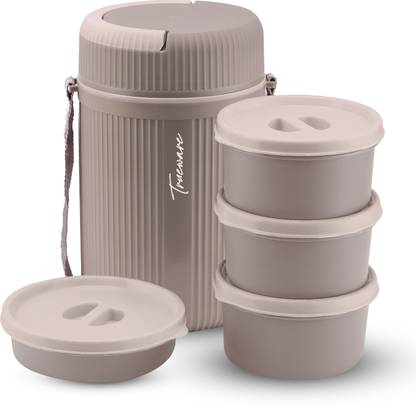 Trueware MEAL 4 Insulated Hot Lunch Box With 3 PP Container 300ML & 1 PP Container 200ML 4 Containers Lunch Box