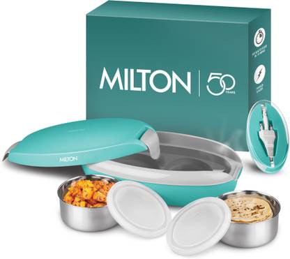 MILTON Swiftron 260 ml each 2 Containers Stainless Steel, Plastic Office Lunch Box