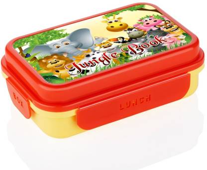 mum care Jungle Book Red Cartoon Lunch Box for Kids 3 Containers Lunch Box