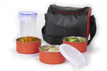Flipkart SmartBuy U SHAPE TIFFIN BOX WITH 3 CONTAINER AND 1 BOTTLE SS STEEL LUNCH BOX 3 Containers Lunch Box