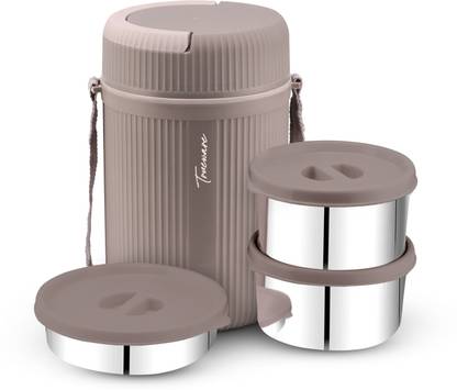 Trueware GRUB 2 Insulated Hot Lunch Box With 2 SS Container 300 ML & 1 SS Container 200ML 3 Containers Lunch Box