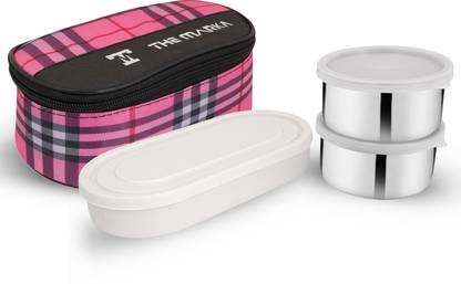 The Marka STYLE 3 Containers Stainless Steel, Plastic School Lunch Box