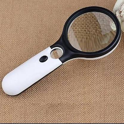 TNEMEC 3 LED Light 45x Handheld Magnifier Illuminated Reading Magnifying Glass 45 x 3X Magnifier Glass