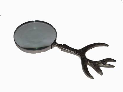 Simrah ANTIQUE MAGNIFYING GLASS WITH TREE BRANCH HANDLE 15 X CONVEX