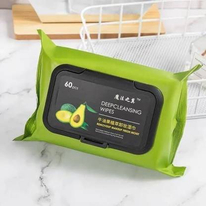 QBLYN Avocado Makeup Remover Facial Wipes || Moisturizing Deep Cleaning Wipes Makeup Remover