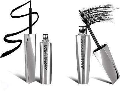 Juice LIQUID EYELINER - EL04 & MASCARA - MS04 COMBO | WATERPROOF & LONG-LASTING | BLACK