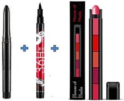 House Of Huda Best Black Kajal & Sketch Eyeliner with 5 in 1 Red Edition Lipstick