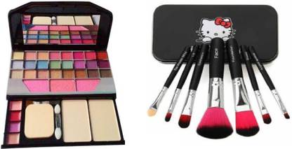 Zailie Makeup kit Mini Laptop 24 Colors Eye Shadow + Makeup Brush Set of 7