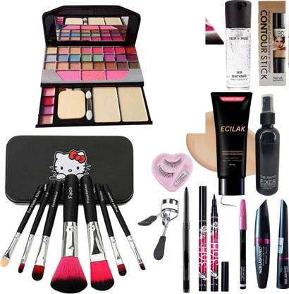 ECILAK TYA Eyeshadow, Makeup Brush set, 4in1 combo, Puff, 4in1 Lip, Fixer, Primer