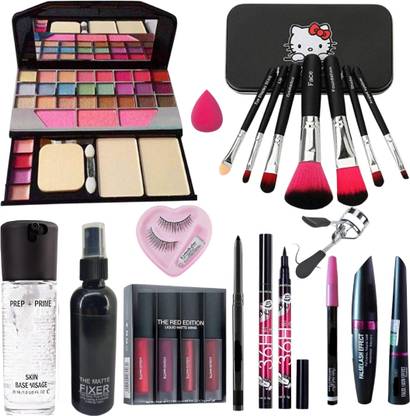 ECILAK TYA6155, Makeup Brush set,4in1 combo,Puff,4in1 Lip,Fixer,Primer, Eyelash,Curler