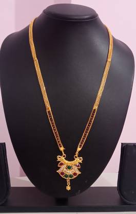 Fancy Black Gold Beads Long Gold plated Mate /Mangalsutra/Tanmaniya For Women Alloy Mangalsutra