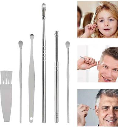 MakeuPia 6 Pcs Pofessional Ear Wax Cleaner, Resuable Ear Cleaner Tool Set For Men & Women