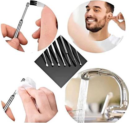 MakeuPia 6 Pcs Pofessional Ear Wax Cleaner Stainless Steel Ear Wax Remover Tool Kit