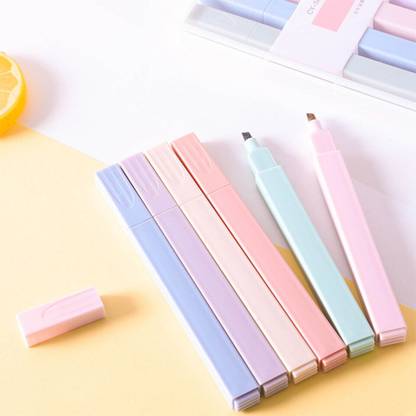 JUBLYN 6 Colours Aesthetic Highlighters With Soft Chisel Tip