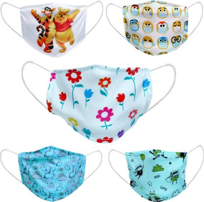 CREATIVE KID'S Unisex Digital Print Reusable Poly Cotton Face Mask 2 Layered CK-20172-Masks Washable Cloth Mask