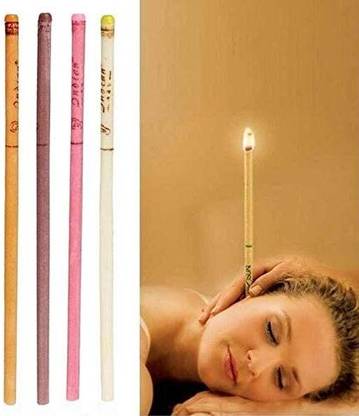 CHOUDHARY ACUPRESSURE Natural Ear Candles Ear Wax Removal Cleaner Ear((Set Of 2(4 Candles)) Medical Reacher & Grabber