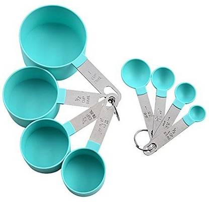 Giffy ® Durable Food Grade Measuring Cups & Spoon Set Stainless Steel Handle Measuring Cup