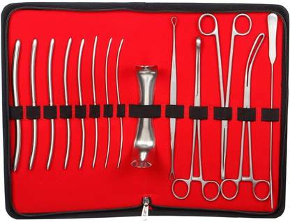 mediwave D & C Gynecology Surgical Instruments with Kit Bag Utility Forceps