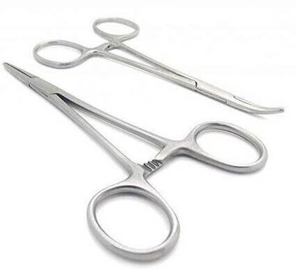 mediwave Surgical Instrument Mosquito Forceps 4Inch Straight & Curved Hemostats Forceps