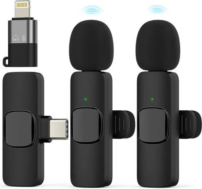 BfsTeckt K9 Wireless Microphone Digital Mini Portable Recording Clip Mic with Receiver Camera Microphone