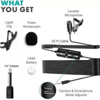 Fgkitoflex ByM1 Auxiliary Omnidirectional Lavalier Condenser Mic with 20ft cable Microphone