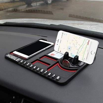 Free Shopping Hub Car Holder Mobile Mat With Car Parking Mobile Number Display For Car Dashboard Bike Mobile Holder