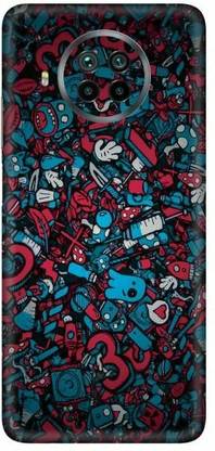 FCS Mi 10i, Mi 10i Red Blue Texture Printed Back Skin Mobile Skin