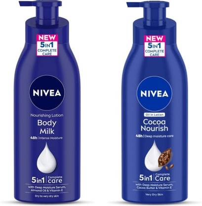 NIVEA Body Lotion 400ML (Pack Of 2) - Body Milk & Cocoa Nourish