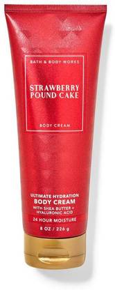 BATH & BODY WORKS STRAWBERRY POUND CAKE BODY CREAM