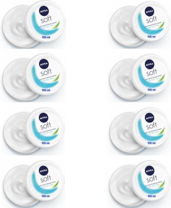 NIVEA Soft Light Moisturizing Cream - 100ml (Pack of 8)