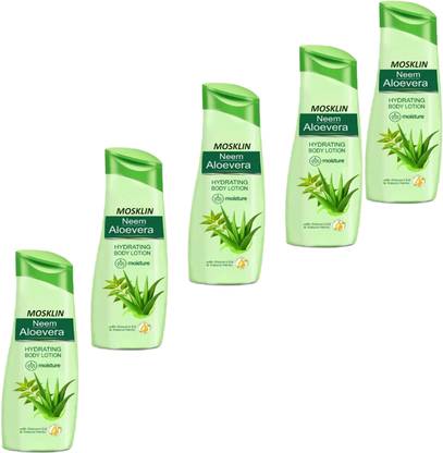 MOSKLIN NEEM & ALOEVERA BODY LOTION FOR SOFTEN,SMOOTH & GLOWING SKIN PACK OF - 100ml x 5