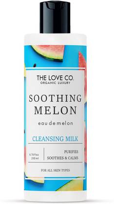 The Love Co. Melon Cleansing Milk For Face | Cleansing Milk For Dry & Sensitive Skin | Makeup Remover