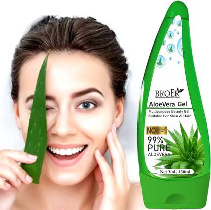 BROER 100% Pure Aloe Vera Gel - Repairing & Soothing for Face, Body & Hair