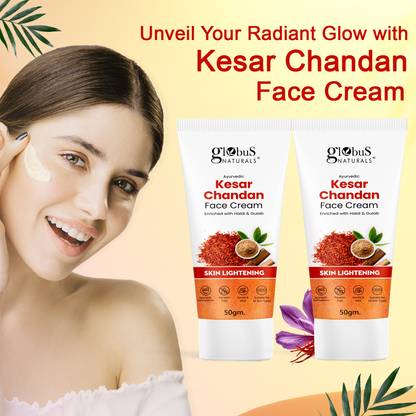 Globus Naturals Daily Glow Kesar Chandan Face Cream with SPF, Set of 2