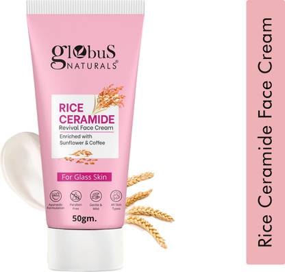 Globus Naturals Korean Glass Skin Rice Ceramide Face Cream For All Skin Type Face Wash