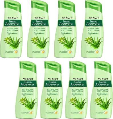 NGMART ALOEVERA & NEEM BODY LOTION FOR SOFTEN & SMOOTH SKIN PACK OF - 100ml x 8