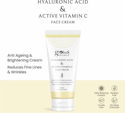 Globus Naturals Hyaluronic Acid & Vitamin C Anti Ageing Face Cream