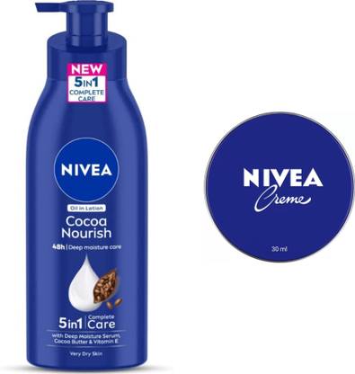 NIVEA Cocoa Nourish Body Lotion 400 ML & Creme 30 ML