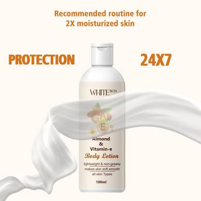 white bon Body Lotion for Dry Skin, almond & vitamin E with Advanced Cocoa