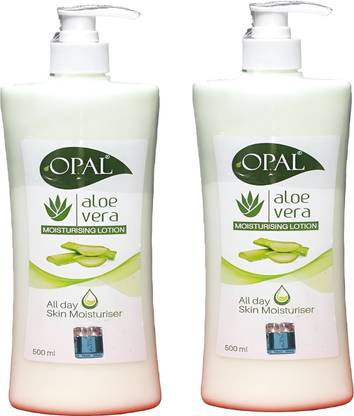 MOSKLIN OPAL ALOEVERA BODY LOTION FOR SMOOTH & NOURISHMENT SKIN PACK OF - 500ml x 2