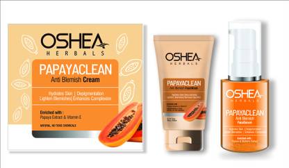 OSHEA Papayaclean Anti Blemish Face Wash Anti Blemishes Serum & Cream 230mm